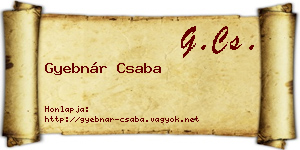 Gyebnár Csaba névjegykártya
